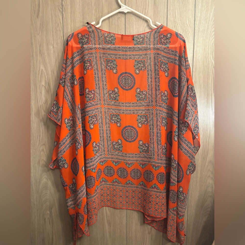 Papermoon Vibrant Orange Patterned Top - image 4